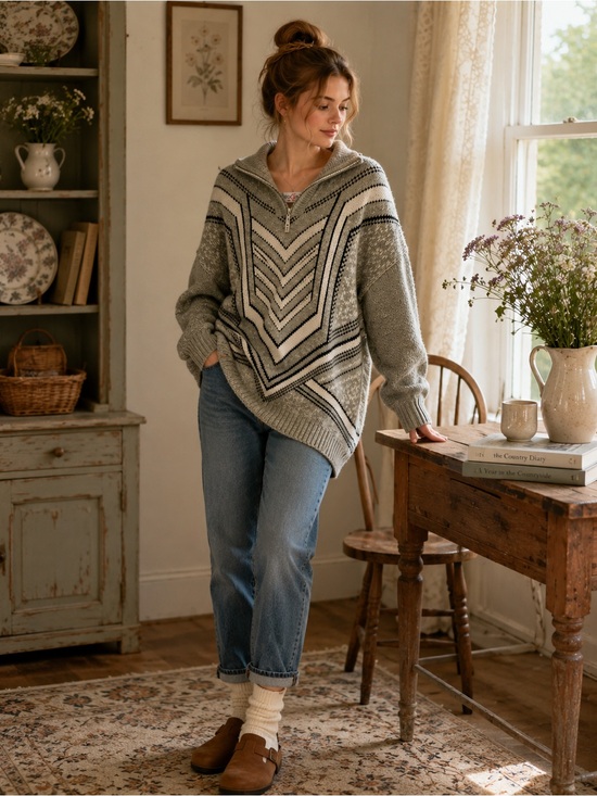 Foggy Sweaters - Beautiful Vintage Foggy The Winter Collection 80% Wool Oversized Sweater XL